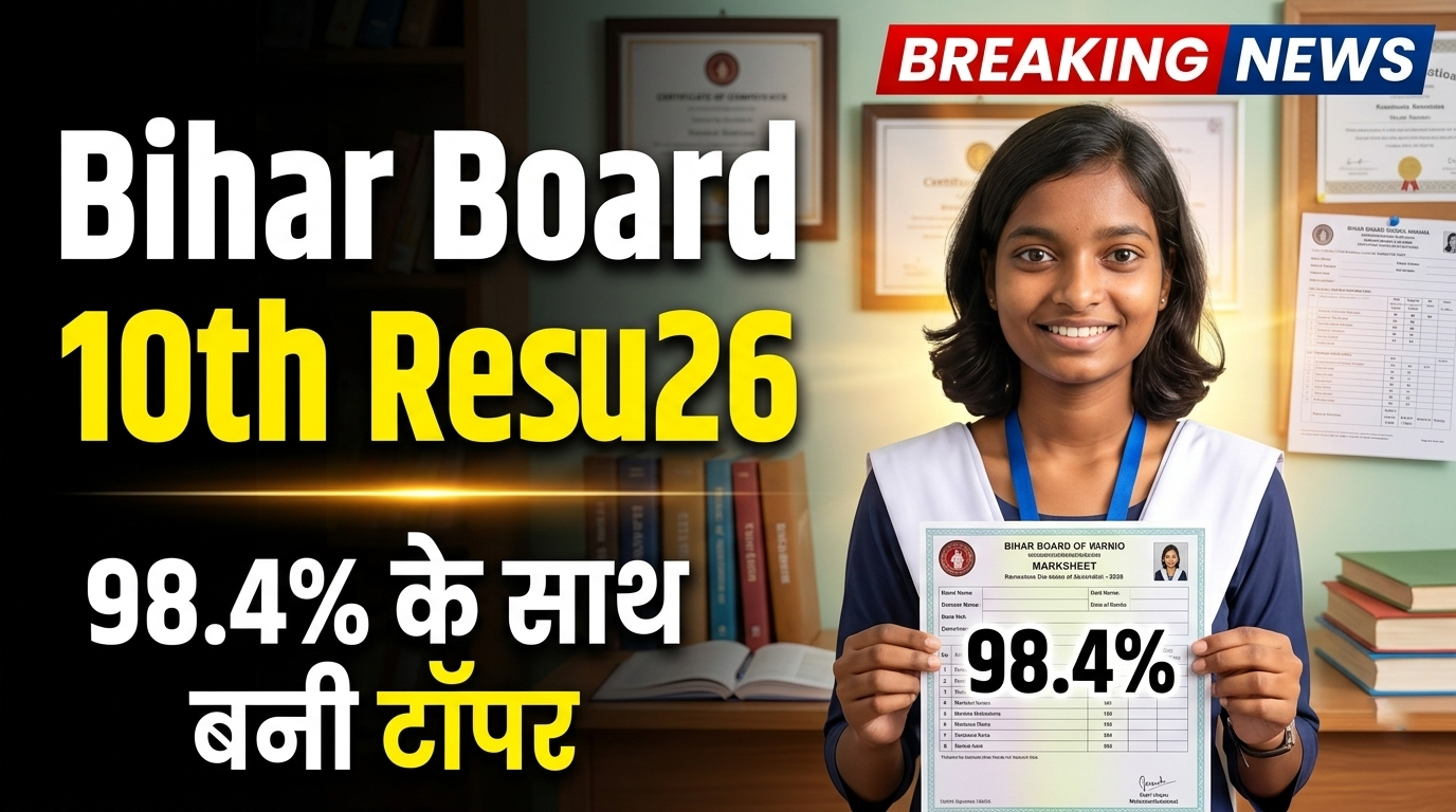 Bihar Board 10th Result 2026 topper Pushpanjali Kumari 98.4 percent