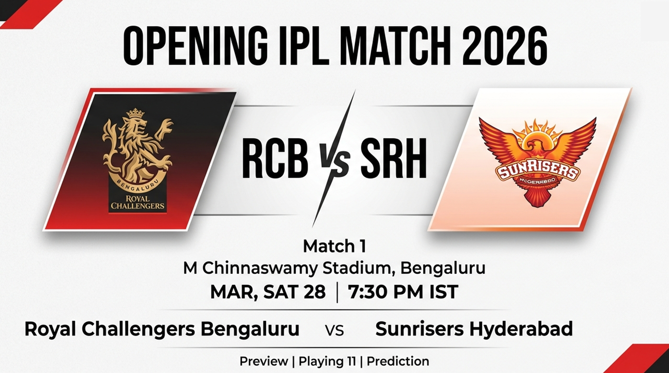 RCB vs SRH 2026 IPL opening match preview and prediction