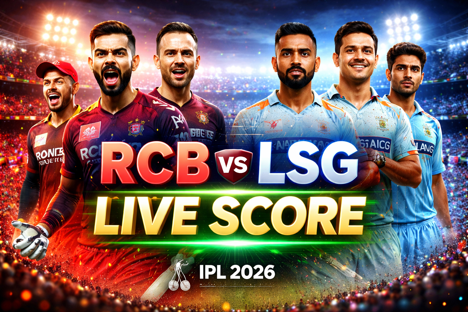 RCB vs LSG Live Score 2026 – Match Updates & Highlights