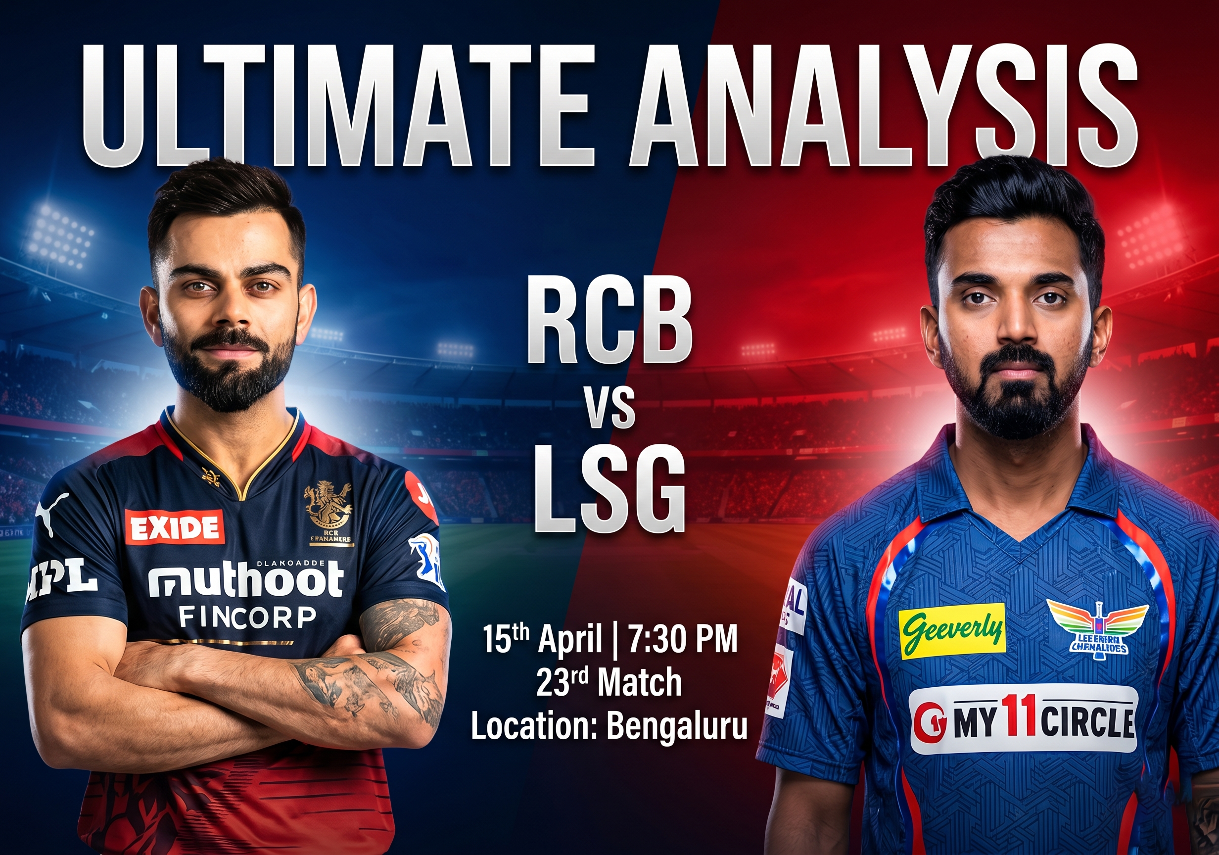 RCB vs LSG Match Prediction 2026 – Pitch Report, Playing XI & Fantasy Tips