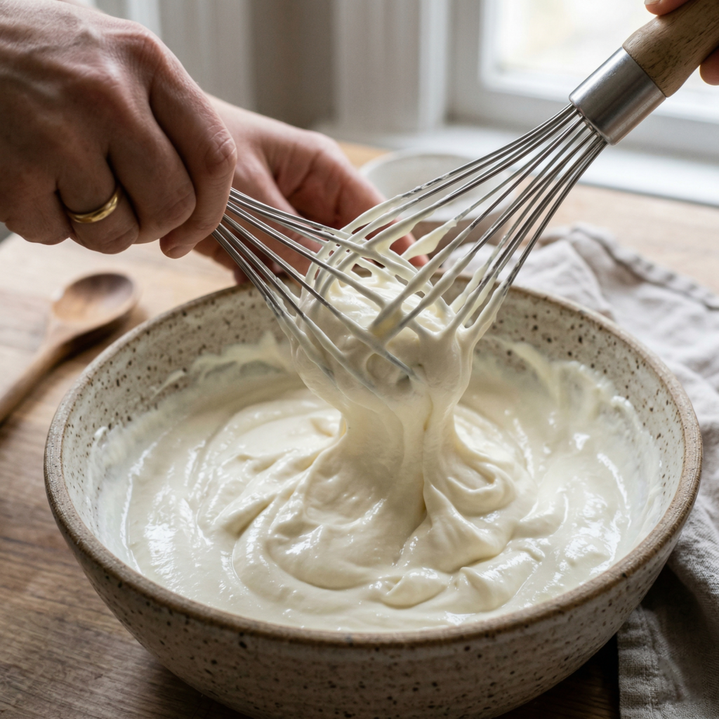 લટકાવેલા દહીંને ફેંટવાની રીત – કેરીનો શીખંડ રેસીપી ગુજરાતી