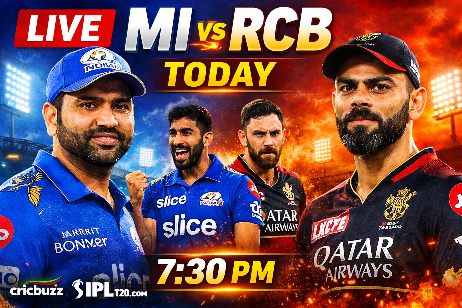MI vs RCB Match Today – Full Details