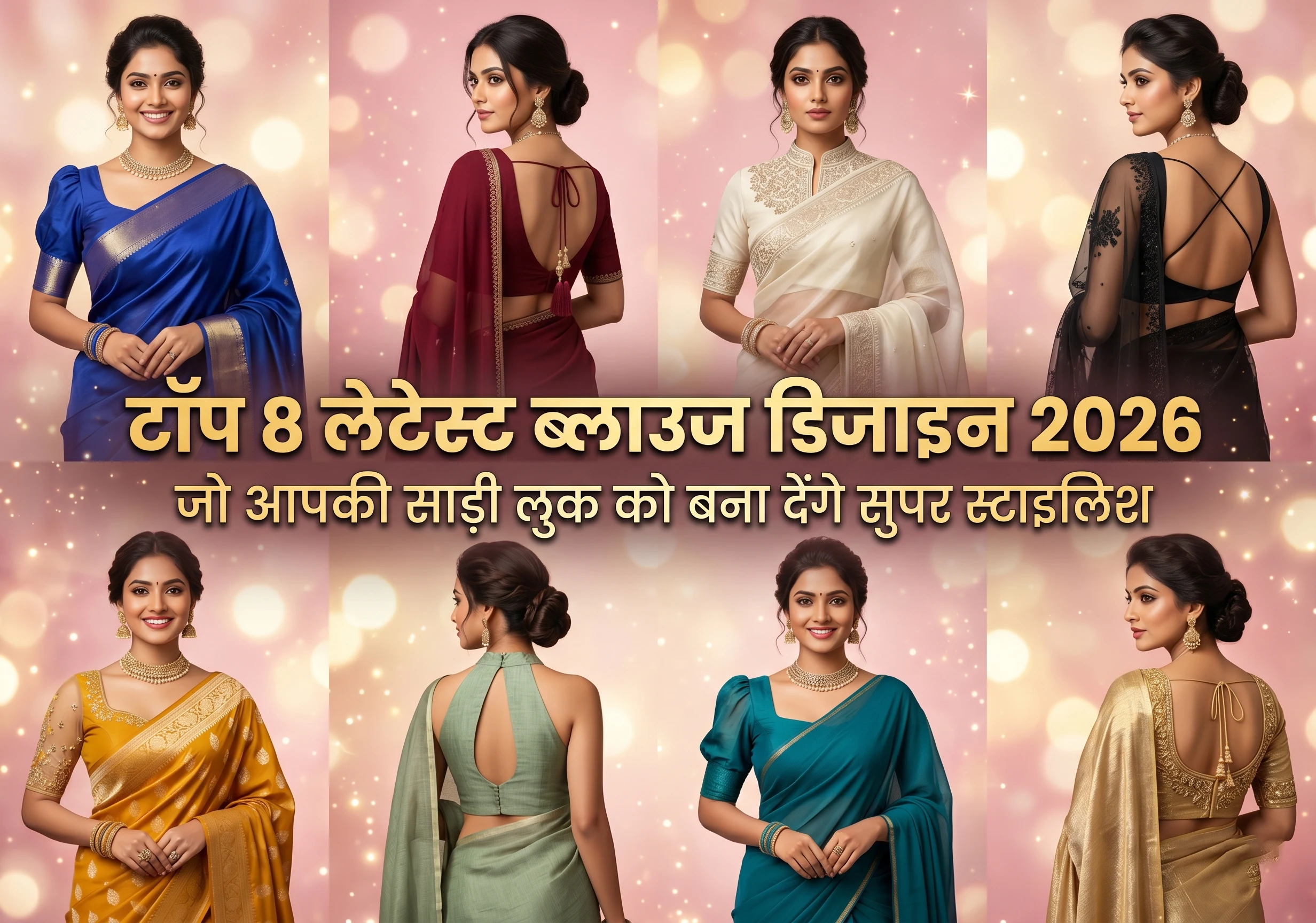 Top 8 latest blouse designs 2026 for stylish saree look with modern back and designer patterns